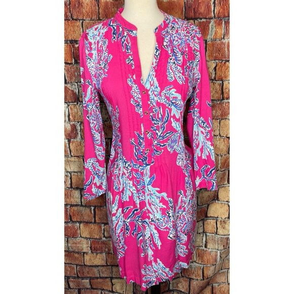 Lilly Pulitzer Dresses & Skirts - Lilly Pulitzer Sarasota Tunic 3/4 Sleeve Dress Capri Pink Samba Women’s XS